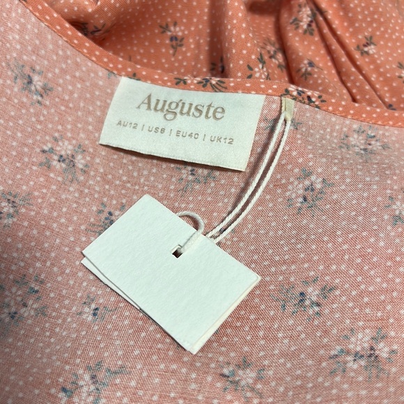 Auguste NWT Peach Floral Maxi Dress Size US8 - Picture 6 of 8